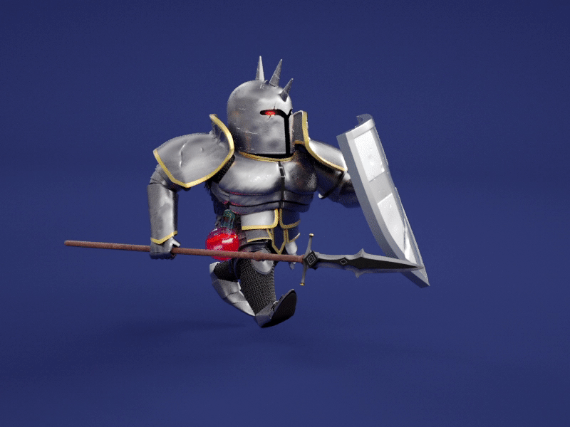 Run-cycle St george knight c4d game kickstarter m4de made nael octane run cycle st george