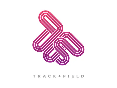 Track + Field logo 2nd Option emblem graphic design icon logo seal symbol type typography