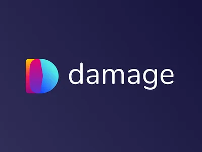 Damage - Website Design & Development blue brand d damage gradient letter logo orange purple round rounded we are damage
