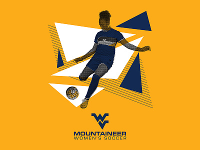 WVU Women's Soccer - Recruitment Graphic college football futbol graphic graphic design retro soccer sports west virginia wvu