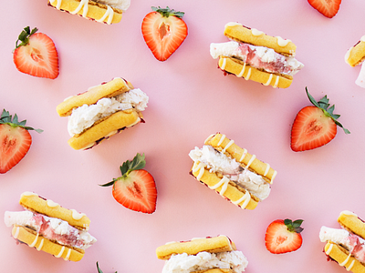 Strawberry Cheesecake Icecream Sandwiches food photography food print