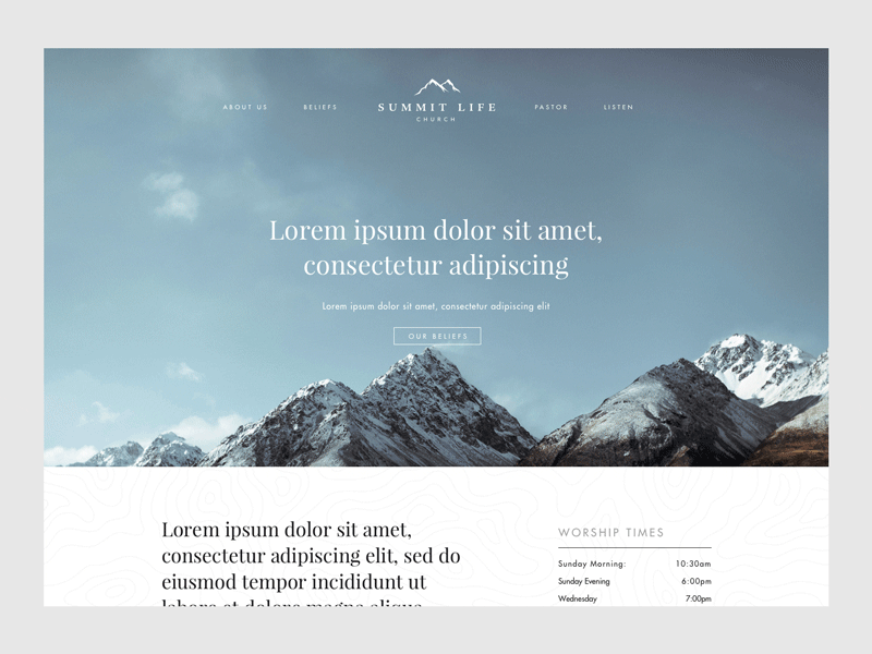 Summit Life Logo Concepts church clean icon logo mark minimal mountain summit web design wip worship
