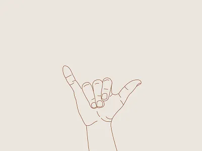 Shaka hand illustration line art