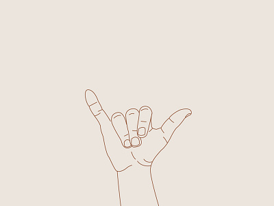Shaka hand illustration line art