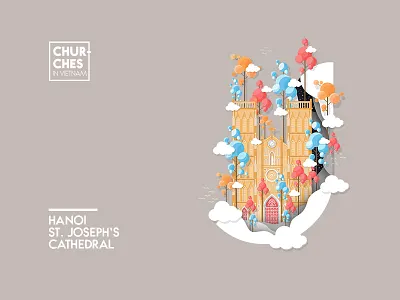 Churches in Vietnam - J ancient architecture church culture history illustration tradition