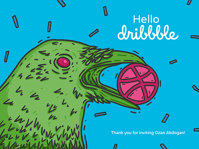 Hello Dribbble! crow debut dribbble hello hi