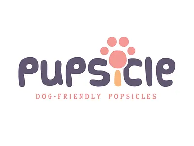 Pupsicle Dog Popsicle Logo branding dog dog logo ice cream illustration logo paw print pet popsicle puppy typography vector