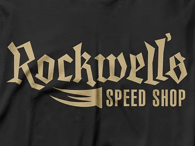 Rockwell's Speed Shop – logo branding calligraphy handlettering hotrod hotrodder identity lettering logo retro speedshop tshirt typography
