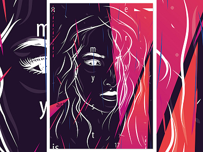 A R T I S - M Y S T E R Y // poster. alex escu art emotions girl gradient illustration illustrator poster print smoke vector