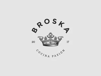 Broska Cocina Pasión branding crown food logo restaurant