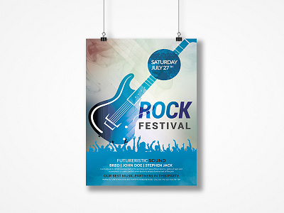 Rock Festival Event Flyer brand brochure catalogs catalogue clean corporate customisable design free logo print template