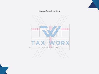 Tax Worx Logo Construction brand branding concept designer identity logo ramy sketch stationary