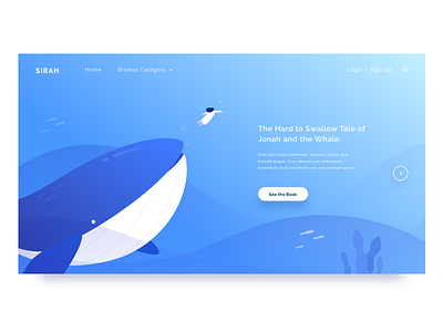 Sirah Landing Page book children fish illustration islamic jonah landingpage prophet sea story whale