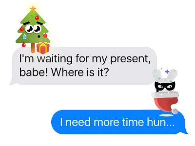 Christmas stickers emoji funny illustration imessage stickers