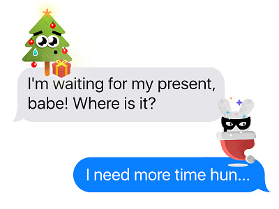 Christmas stickers emoji funny illustration imessage stickers