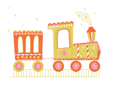 Little train holiday illustration train