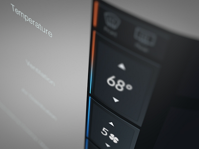 Tesla Edge UI Concept Perspective automotive car climate curved dashboard head unit in car instrumentcluster tesla