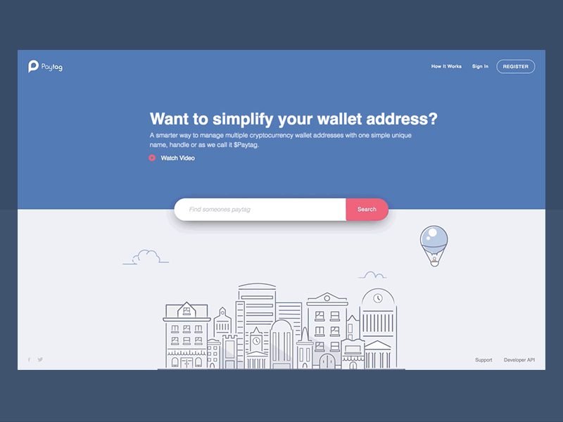 Paytag bitcoin cryptocurrency ethereum interface design landing page search ui ux web website