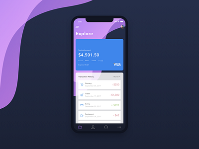 Iphone X Bank App UI bank iphone x iphone x ui mobile transaction visa wallet