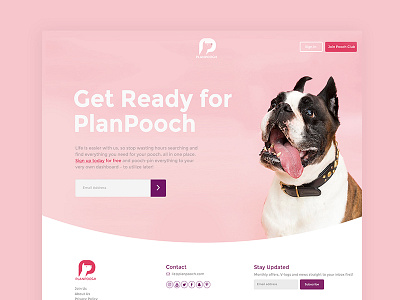 Landing Page Design dogs landing page launch pink plan pooch