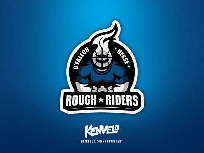 "Rough Riders" Client eSports Mascot branding client esports kenveloart mascot muscle mutant rough riders sports zombie