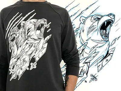 Bear artwork bear black character character design drawing fashion game design illustration sketch