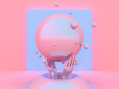 Just a Touch 3d cinema4d gradient hands sphere square