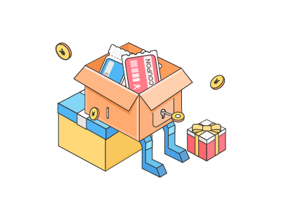A lucky box box coupon gift key money present