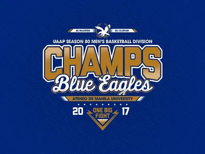 UAAP 80 Champions Ateneo Blue Eagles ateneo basketball blue eagles champions champs graphic design obf one big fight shirt typography uaap