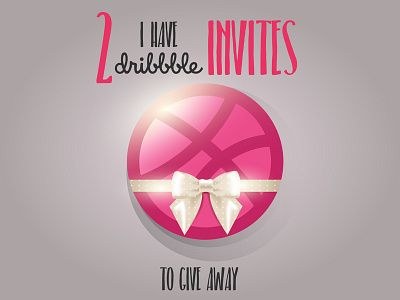 Dribbble invite! bow dribbble invitation invite logo pink