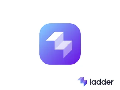 Logo for fitness coaching app arrow arrows fit fly up marketing health coach l negative space ladder fitness progress leader sport dynamic letter lettering 3d level levels steps monogram growth sportive stair stairs step symbol mark brand trainer training wellness growth success