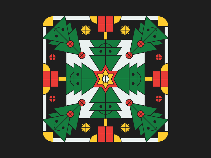 Xmas Trees festive geometry stain glass trees vector xmas xmas tree