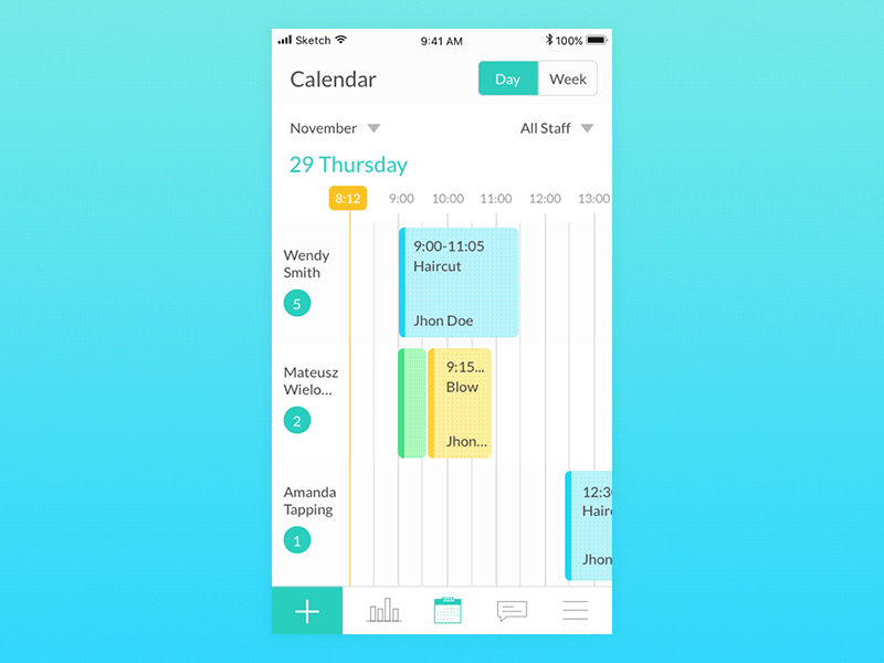 Timeline day planner animation calendar design gif planer ui ux