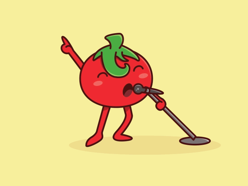 Tomato animation cute fruit fun funny happy music rock sing singer star tomato