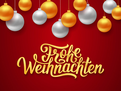 Frohe Weihnachten lettering balls calligraphic card christmas frohe greeting lettering merry text typography weihnachten