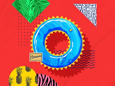 Design Everyday - Day 24- life belt illustration life belt pattern safety security texture