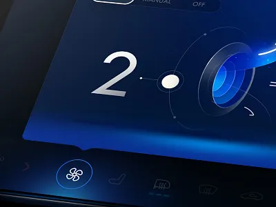 Car Air conditioning 3d car climat cluster concept dashboard exploration line map tesla ux visual