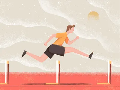 Hurdle athletics boy hurdle illustration motion run