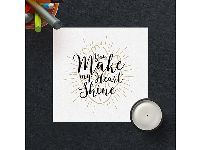 You make my heart shine badge design grunge heart hipster lettering logo typography vintage