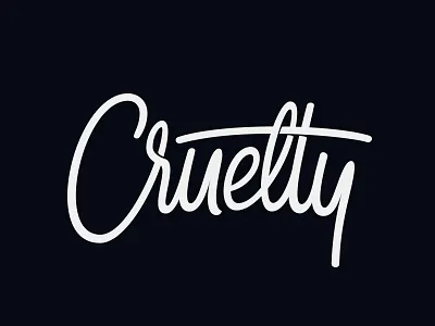 Cruelty calligraphy cruelty handlettering lettering monoline type vector