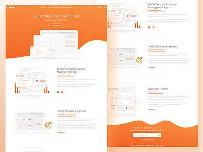 CHDR Landing Page financial fintech illustration landing page wave webflow