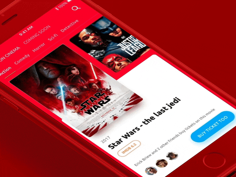 Swipe Movie Card card concept movie ui