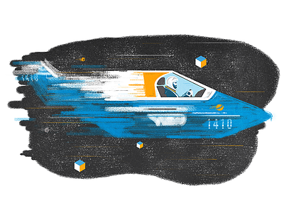 Explorer re:Invent explore future illustration midcentury space spaceship tech