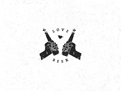 Love Beer badge beer black clear logo modern screenprint tattoo typo typography urban white