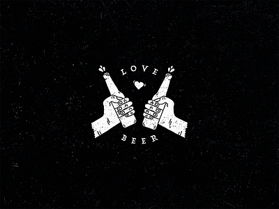 Love Beer badge beer black clear decent logo modern screen print tattoo typo urban white