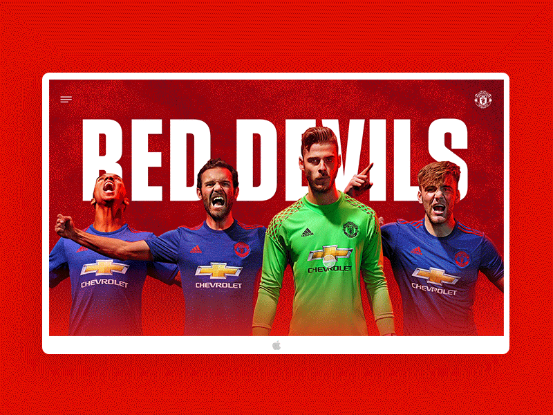 Man United design concept- 3 animation gif uiux webdesign