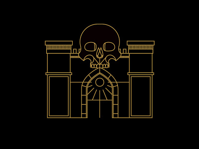 Gateway black dark desert gold sand skull sun