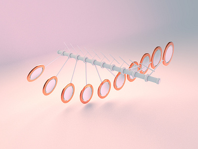 Kinetic pendulums 3d animation c4d cinema4d digital art infinity kineticart loop motion motion graphics pendulum wave