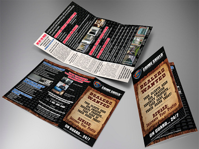 Dealers Trifold Brochure Design for a Crime Shield brochure crime shield dealers layout protect trifold