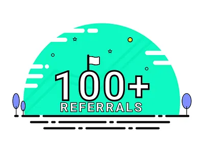 Referrals 100 achievement color minimal referral success